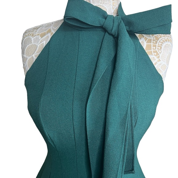 Vince Canuto Women’s Crepe Fit&Flare Bow Neck Minidress Green size 4 - Picture 6 of 7